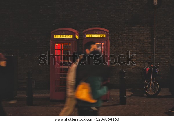 Evening street life in\
London