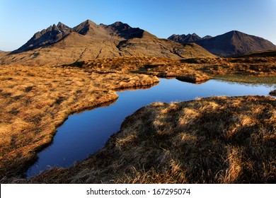 Evening Sun On The Black Cuillin Mountains, Isle Of Skye, Scotland