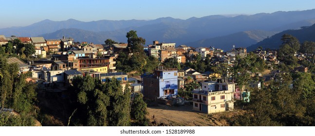 Evening Sunlight Runs On Dhankuta City From The Northwest Side. This Dhankuta District Is Famous For Avocado Products Area Of Eastern NEPAL