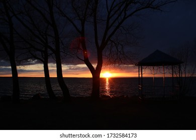 The Evening Sunset On The Lake Plescheevo.