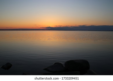 The Evening Sunset On The Lake Plescheevo.