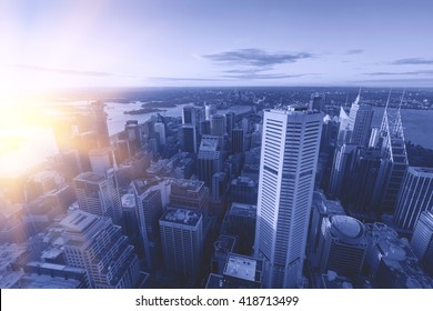 
In The Evening, Sydney Tower Aerial View Of The City