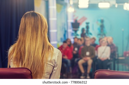 Evening Talk Show On The TV Channel