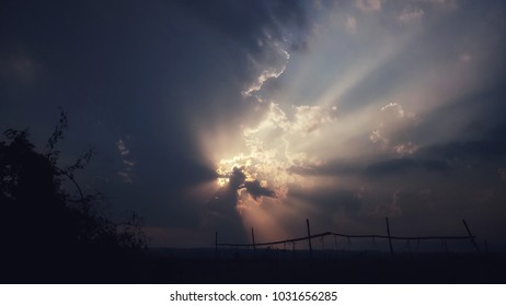 Evening time  befor sunset stop light.landscape background  silhoette light and sunset
