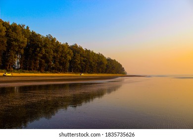 Evening View Of Mahim Beach In Palghar District