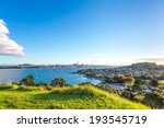 Evening view on Auckland Central, Waitemata harbor and Devonport district. New Zealand