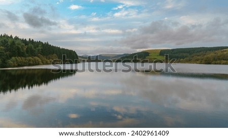 Evening view over the Pontsticill Reservoir near Merthyr Tydfil, Mid Glamorgan, Wales, UK