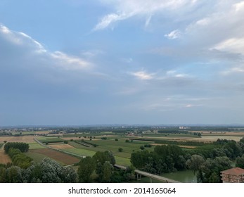evening view from the tower of masio in monferrato 