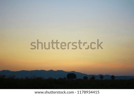 Evening weather, Red sky and cloud for natural landscape background.