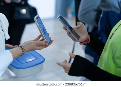 Event QR code ticket scanning before begining of business conference