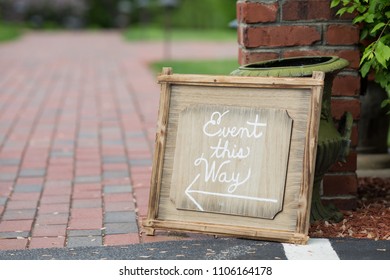 Event This Way Handmade Wedding Direction Sign.