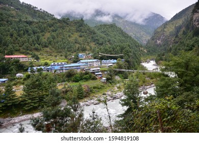 Everest Base Camp Trekking Sites And Landscapes During Initial Stages Leaving From Lukla