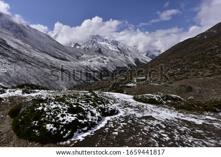 Similar – Image, Stock Photo View of the Ötztal mountains from the Rettenbach glacier