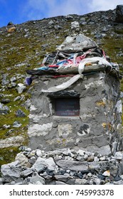 EVEREST REGION, NEPAL 16 SEPTEMBER 2017 : Sean Egan Memorial Stone, Everest Base Camp Trek From Dingboche To Lobuche 