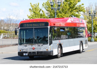 Everett, WA, USA - April 17, 2022; Everett Transit Bus In The Snohomish County City On Route 7S