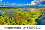 Everglades National Park, Florida - Panoramic aerial view at sunset.