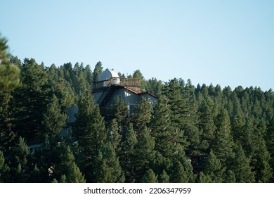 Evergreen, Colorado, USA. September, 12th, 2022. A Telescope Mountain House From The Top Of Independence Mountain. 