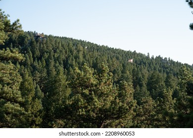 Evergreen, Colorado, USA. September, 12th, 2022. A Telescope Mountain House From The Top Of Independence Mountain. 