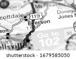 Everson. Pennsylvania. USA on a map