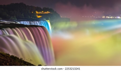 Every evening beginning at dusk, American and Canadian Horseshoe Falls (Niagara Falls) is transformed into an incredible, multi-colored water and light masterpiece. 