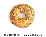 Everything Bagel Isolated on a White Background