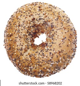 Everything Bagel Isolated On White With A Clipping Path.