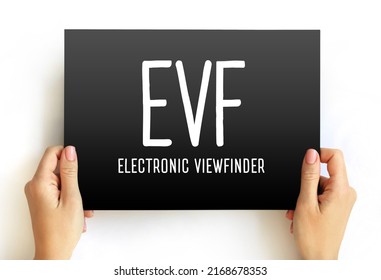 EVF - Electronic viewfinder acronym text on card, technology concept background