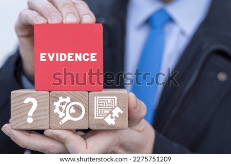 Evidence Law Justice Court Business concept. Detective work, crime investigation.