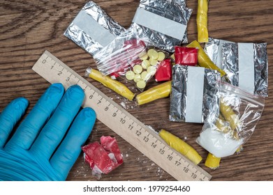 Evidence Smuggling Traffic Packages Unknown Drugs Stock Photo ...