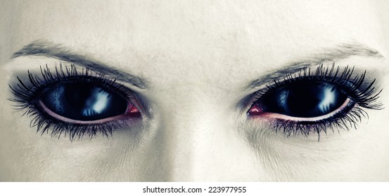 Demon with blue eyes