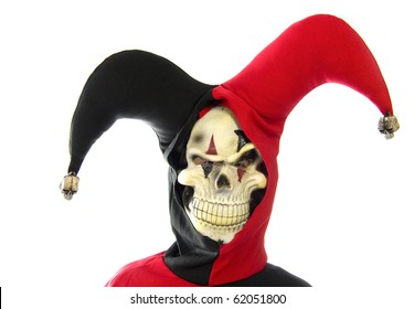 Evil Jester On A White Background