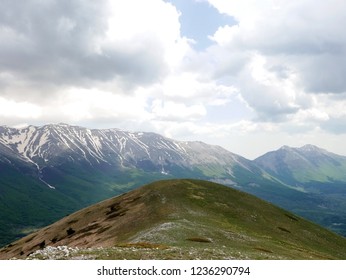 evocative image with the background of the Maiella mountains in Abruzzo (Italy) - Shutterstock ID 1236290794