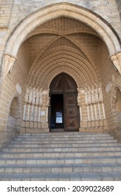 Evora - Alentejo - Portugal On 3rd Of October Of 2021: Gothic Portal Of The Cathedral Of Évora