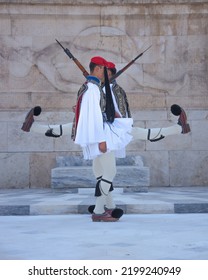 Evzones Soldiers In Athens Greece 