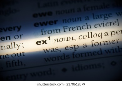 Ex Word In A Dictionary. Ex Concept, Definition.