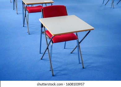 Exam Desks In A Exam Hall