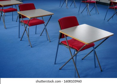 Exam Desks In A Exam Hall