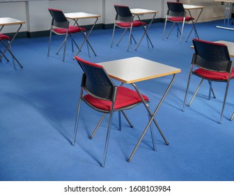 Exam Desks In A Exam Hall