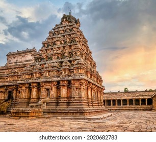 An Example Of 12th Century Dravidian Architecture, Located In Dharasuram In The Thanjavur District Of Tamil Nadu, India 