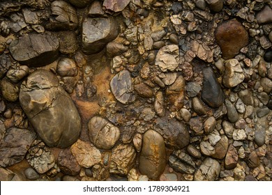 Example of conglomerate rock surface outdoor - Shutterstock ID 1789304921