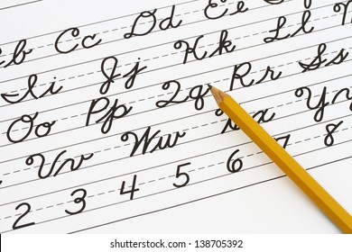 Example Of Cursive Writing With A Pencil, Learning Cursive Writing