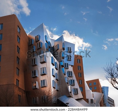 example of deconstructivist architecture broken disordered metal-clad building
