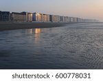 Example of typical beach apartments along the Belgian coast by the North Sea, photographed in Oostende.