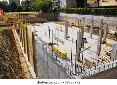 Excavation And Foundation For The Construction Of A Building - Masonry Work