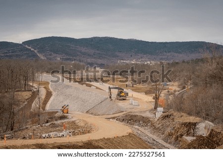 Excavation works at the construction site of second railway track and tunnels in slovenia on the line towards Koper. Construction site around divaca