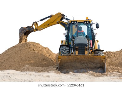 excavator isolated on the white background