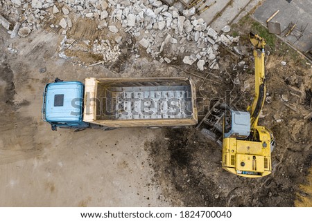 Similar – Construction site with excavation pit and foundation