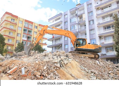 Excavator On Construction Waste