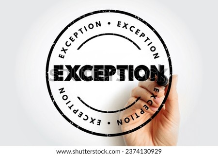 Exception text stamp, concept background