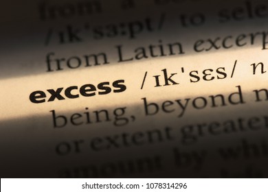 Excess Word In A Dictionary. Excess Concept